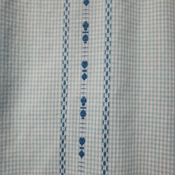 Lucky Brand Size M Snap Front Western Top Blue Embroidered - Picture 8 of 9